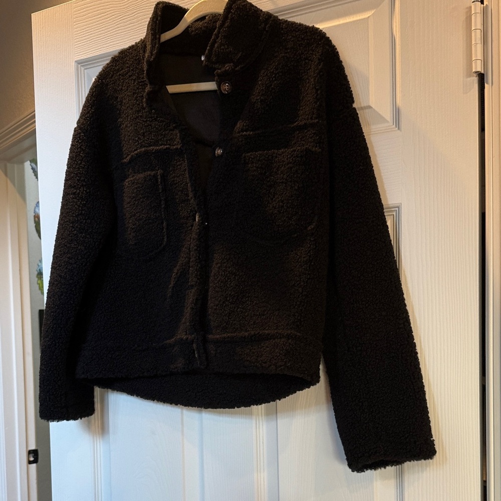 Women's Black Sherpa Jacket